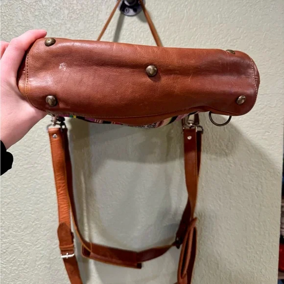 Nena & Co. Multicolor Striped Tote with Leather Trim